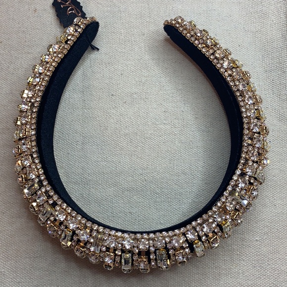 Gold Crystal encrusted headband main image 7